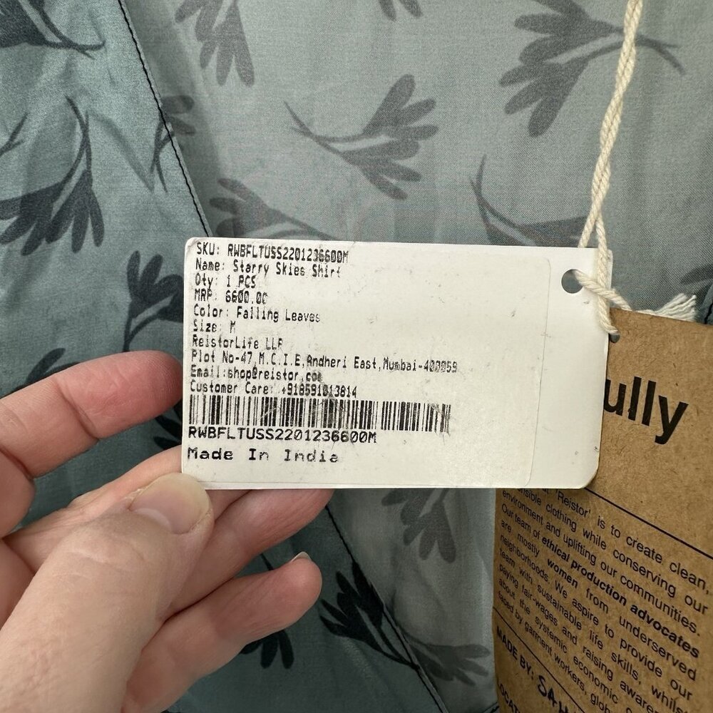 SOLD MEDIUM NEW 100% bemberg sustainable leaf print